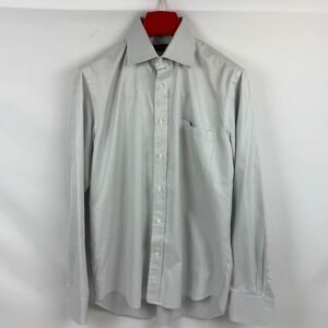 Canali Men Dress Shirt Gingham Check Pattern Long Sleeve Button Up Size 39 15.5